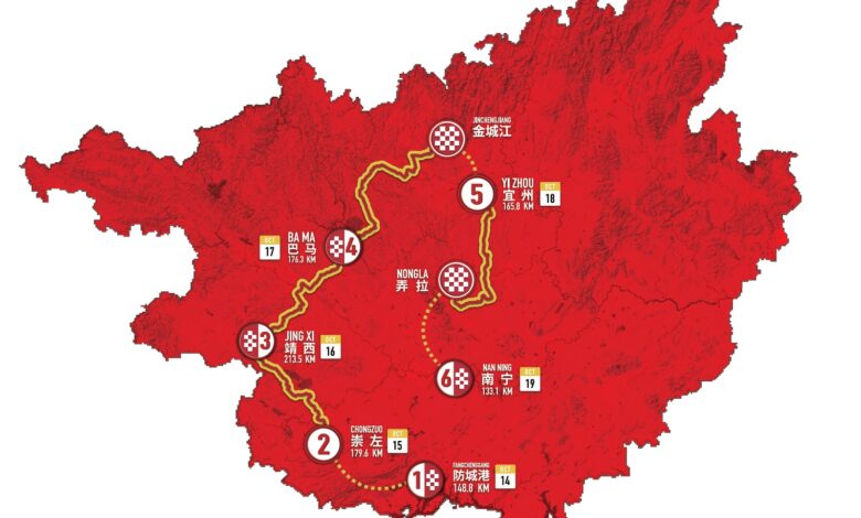 Carte Tour du Guangxi 2025