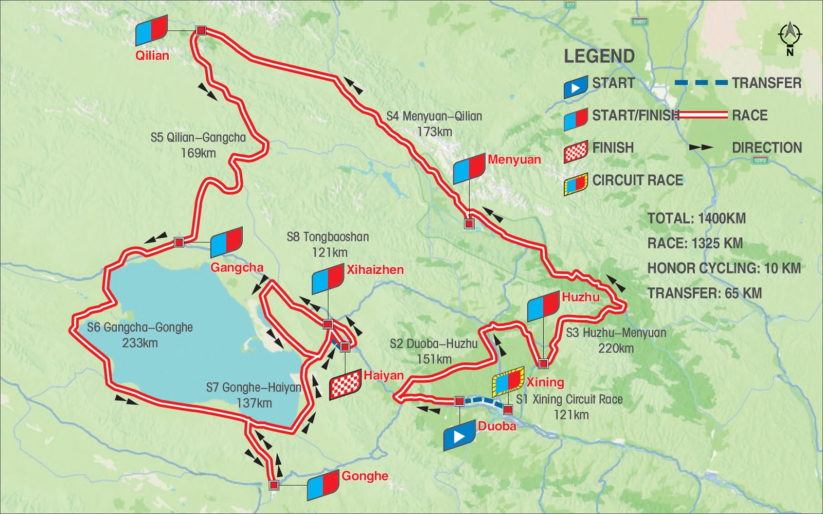 Carte Tour du Lac Qinghai 2025