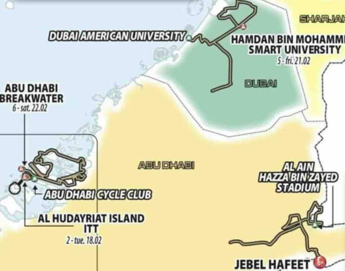 Carte UAE Tour 2025