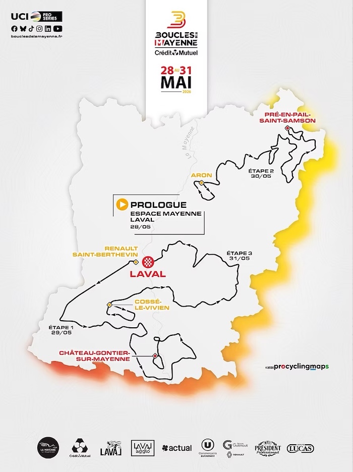 Carte Boucles de la Mayenne 2026