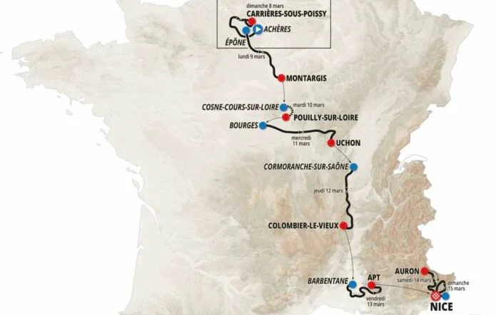 Carte Paris-Nice 2026