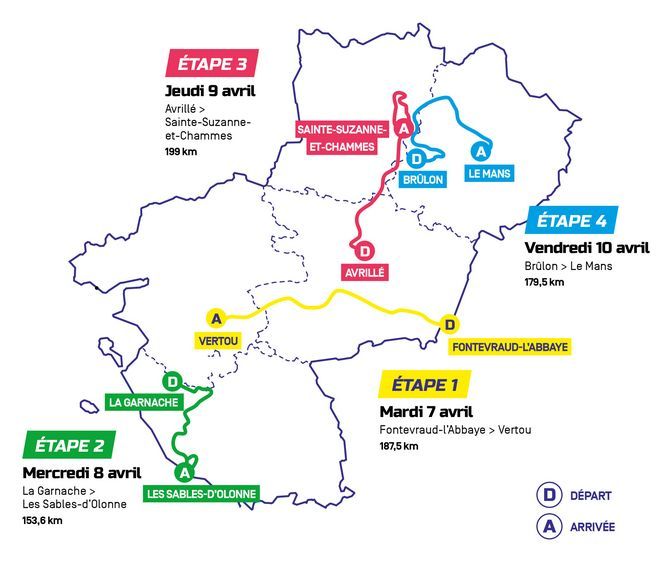 Carte Région Pays de la Loire Tour 2026