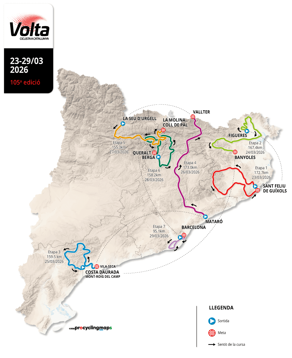 Carte Tour de Catalogne 2026
