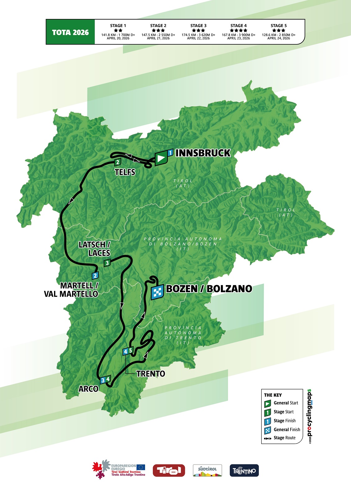 Carte Tour des Alpes 2026