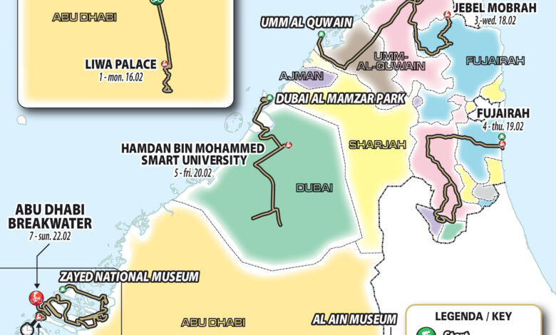 Carte UAE Tour 2026